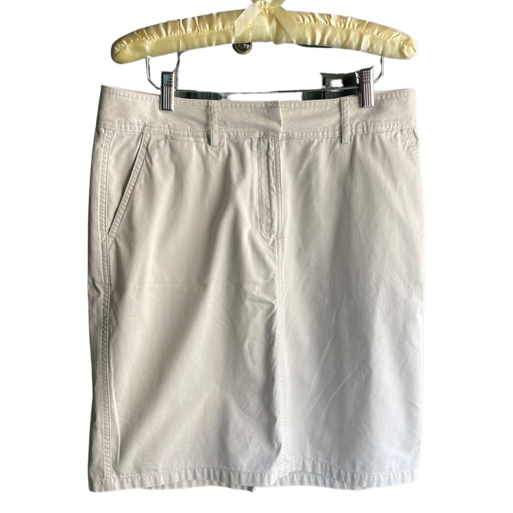 Lands End Cotton Mini Zip Front Skirt Size 10